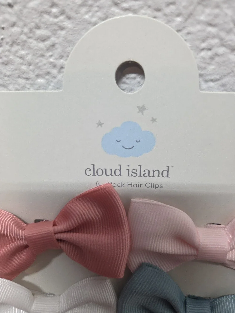 cloud island Assorted Bow Hair Clips in Pink, White, Blue Nwt